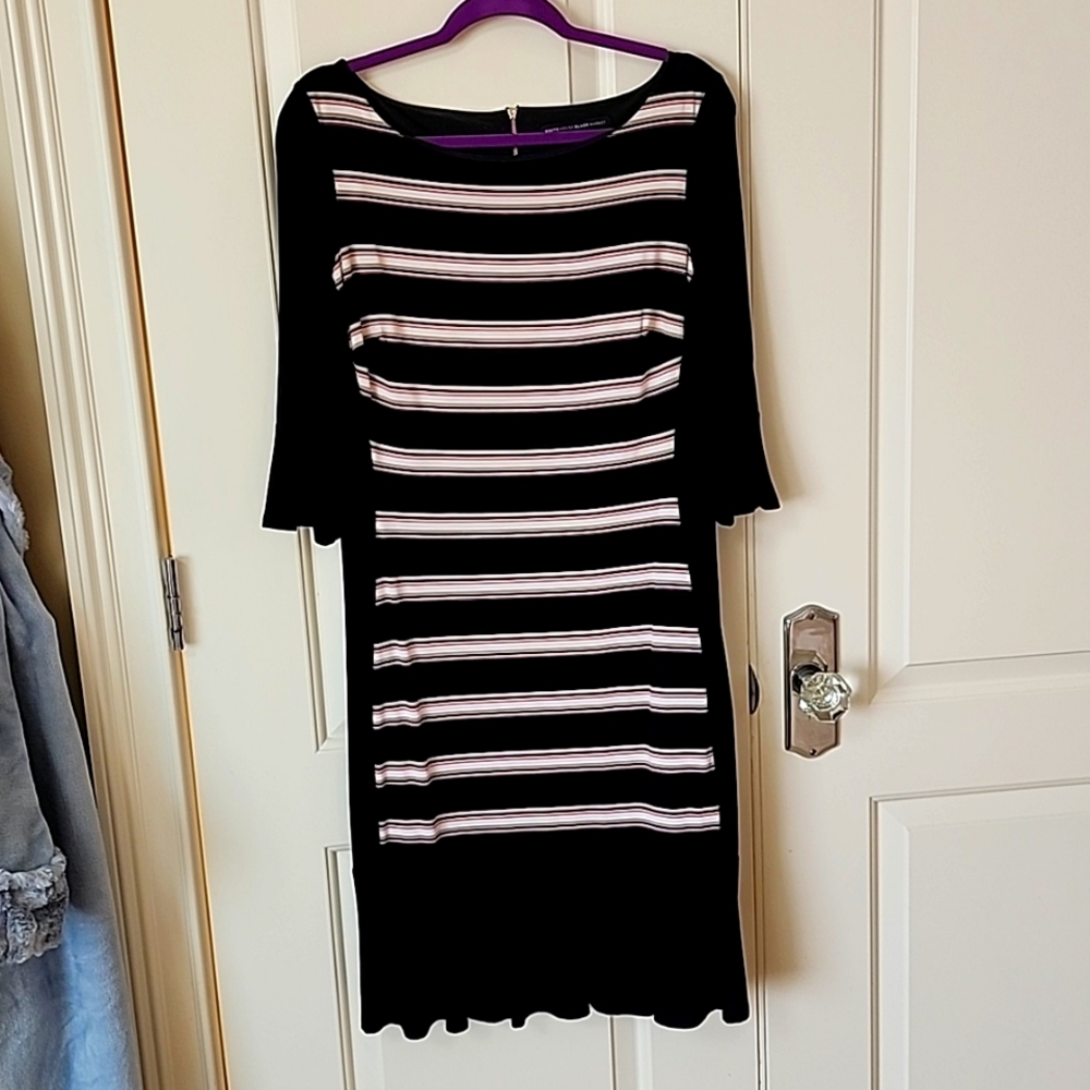 White House Black Market size 12 striped black dress